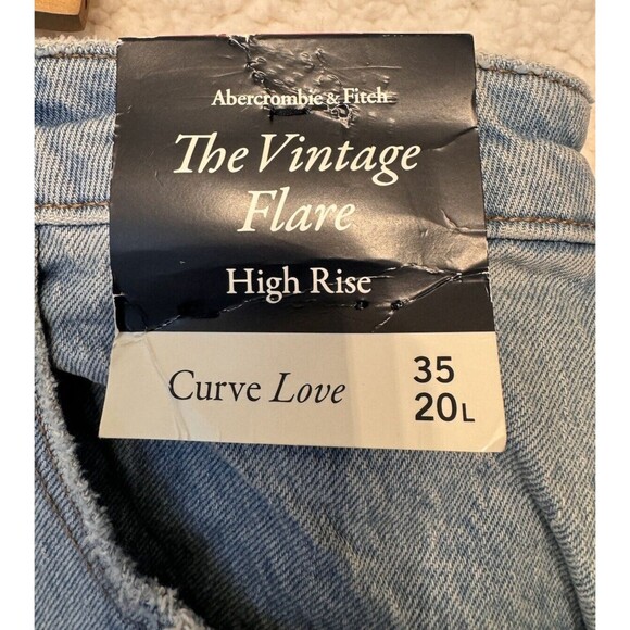 Abercrombie Fitch The Vintage Flare Jeans 35 LONG High Rise Curve Love NWT NEW - Picture 7 of 16